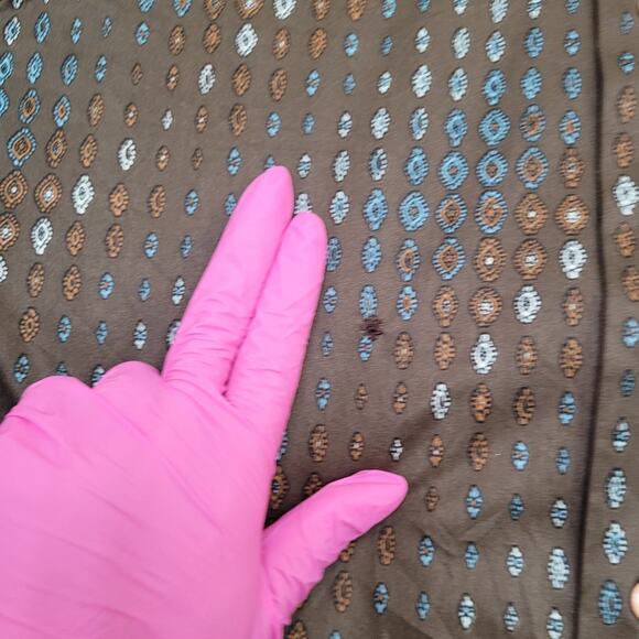 Vintage Van-Heusen Disco MOD Button Shirt Medium 19x28 Brown - Picture 4 of 11